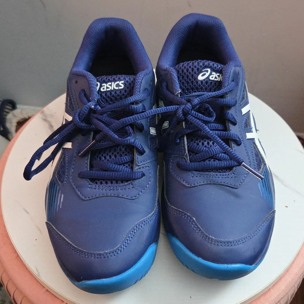 Asics Kids Gel Game Navy and Blue Sneakers size 4.5 - Picture 2 of 7